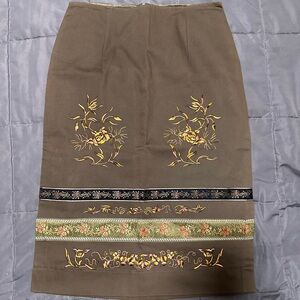 Arden B olive embroidered shirt